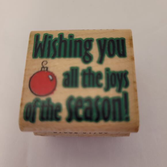 Christmas Lot Of 4 Stamps Wood/Rubber Tree Stocking To/From Pre-Owned - Picture 5 of 13